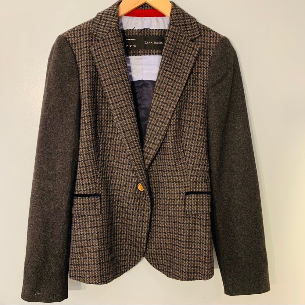ZARA "School Boy" Blazer w/ Elbow Pads - Size M